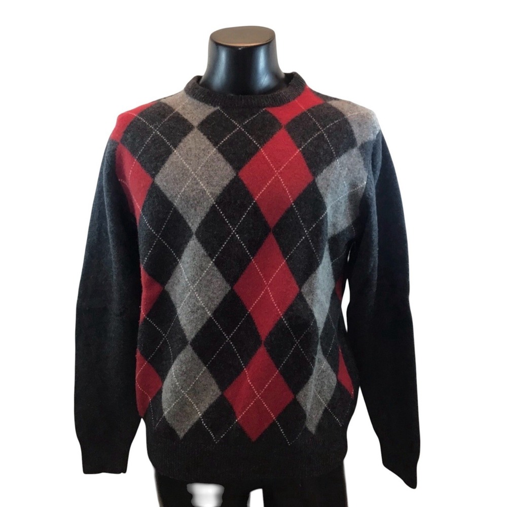 Men's‎ Lambswool Blend Argyle Size XXL Sweater preppy grandpa core